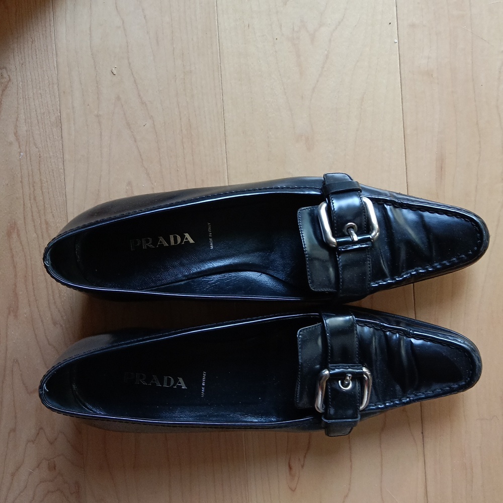 Black leather shoes